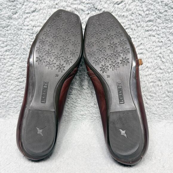 Pikolinos Floral Mary Jane Womens Size 8.5 Flats Brown Leather - Picture 9 of 12